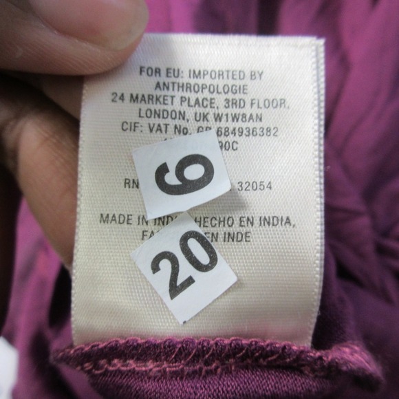 Anthropologie Vanessa Virginia Mini Dress L Purple Cotton Lace Ruffle Boho 430 - Picture 11 of 13